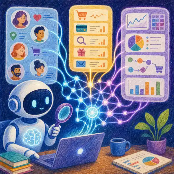 AI-powered buyer persona research analysing behavioural data patterns